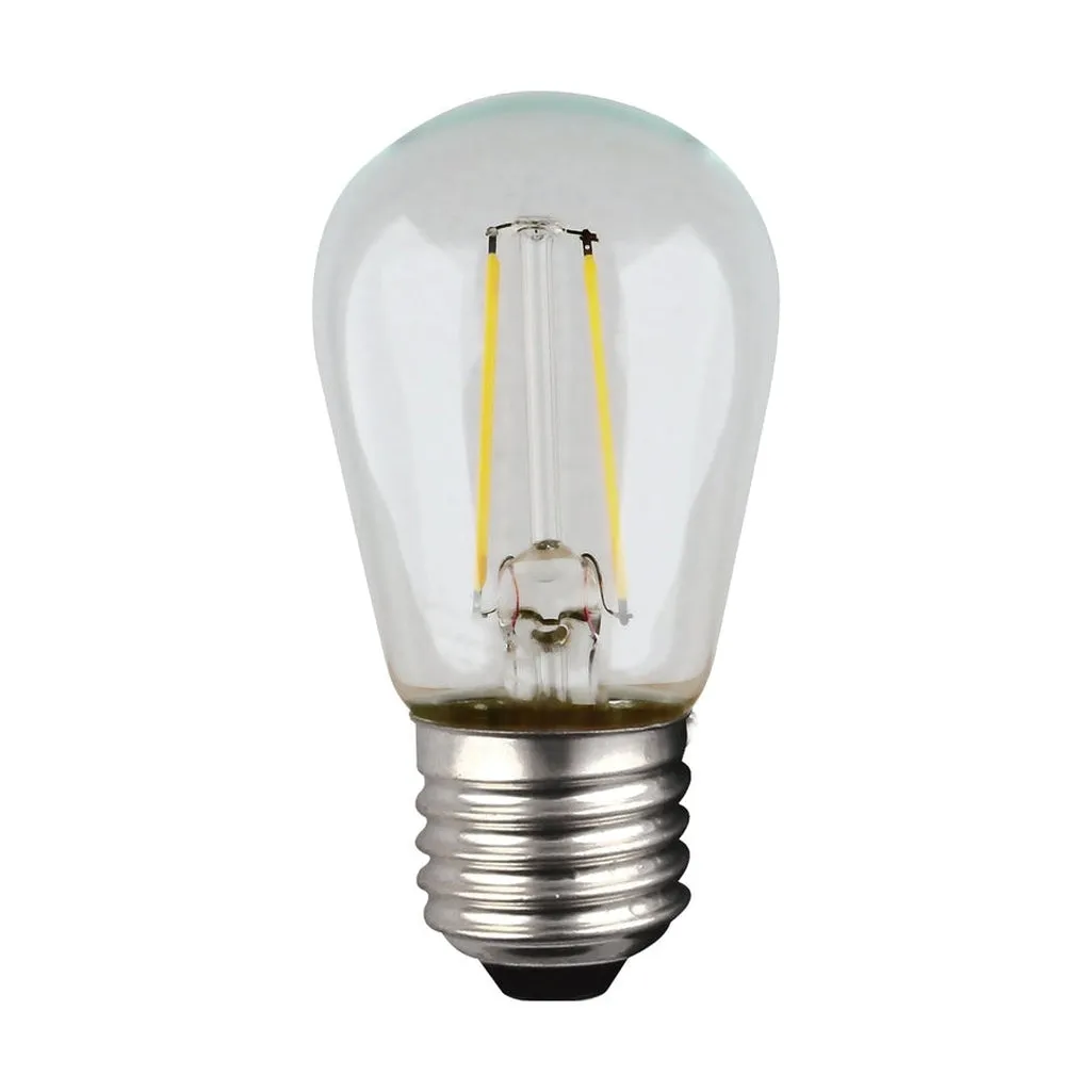 1 Watt - S14 LED Filament - Blue Transparent Glass Bulb - E26 Base - 120V - Non-Dimmable - Pack of 4