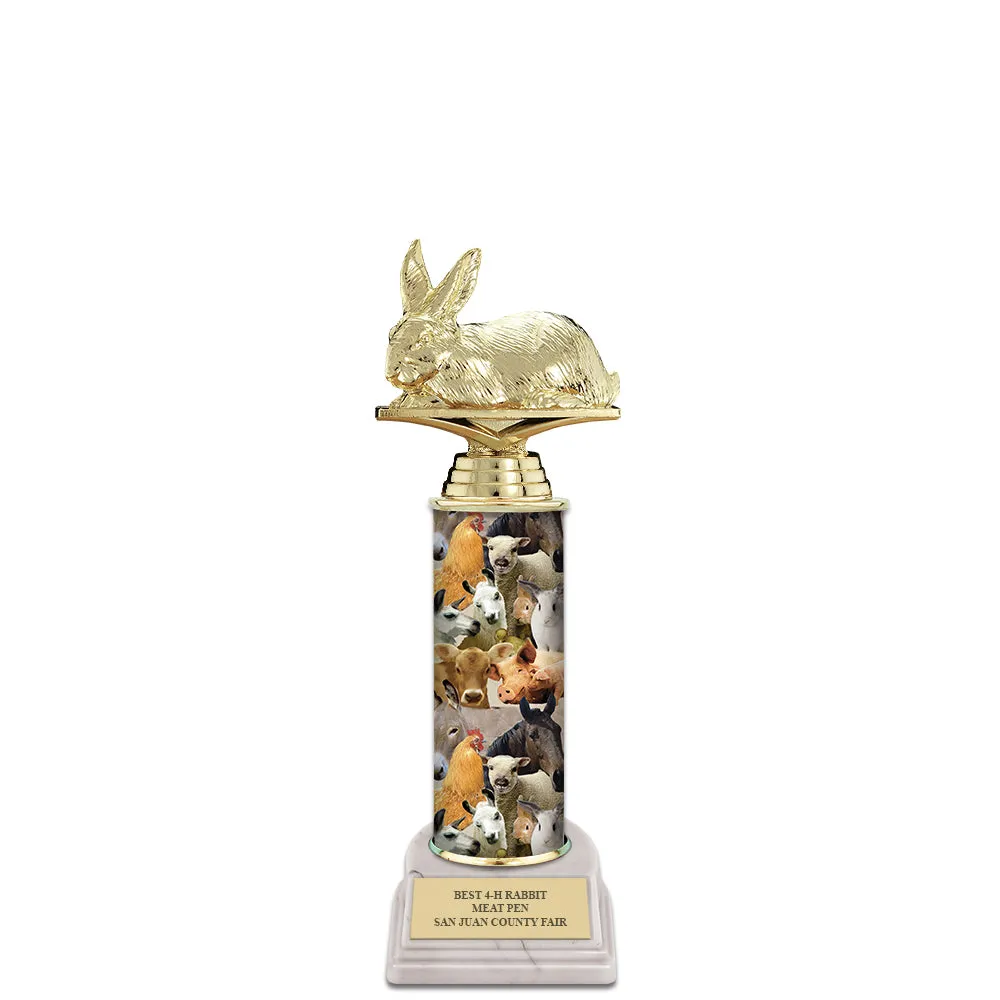 11" Custom White Base Award Trophy