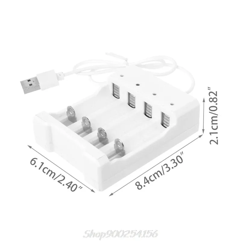 1.2V Universal Smart 4-Slot AA/AAA Rechargeable Battery Charger Adapter USB Plug