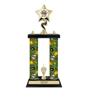 15" Custom 2 Column Award Trophy With Insert Top & Trim