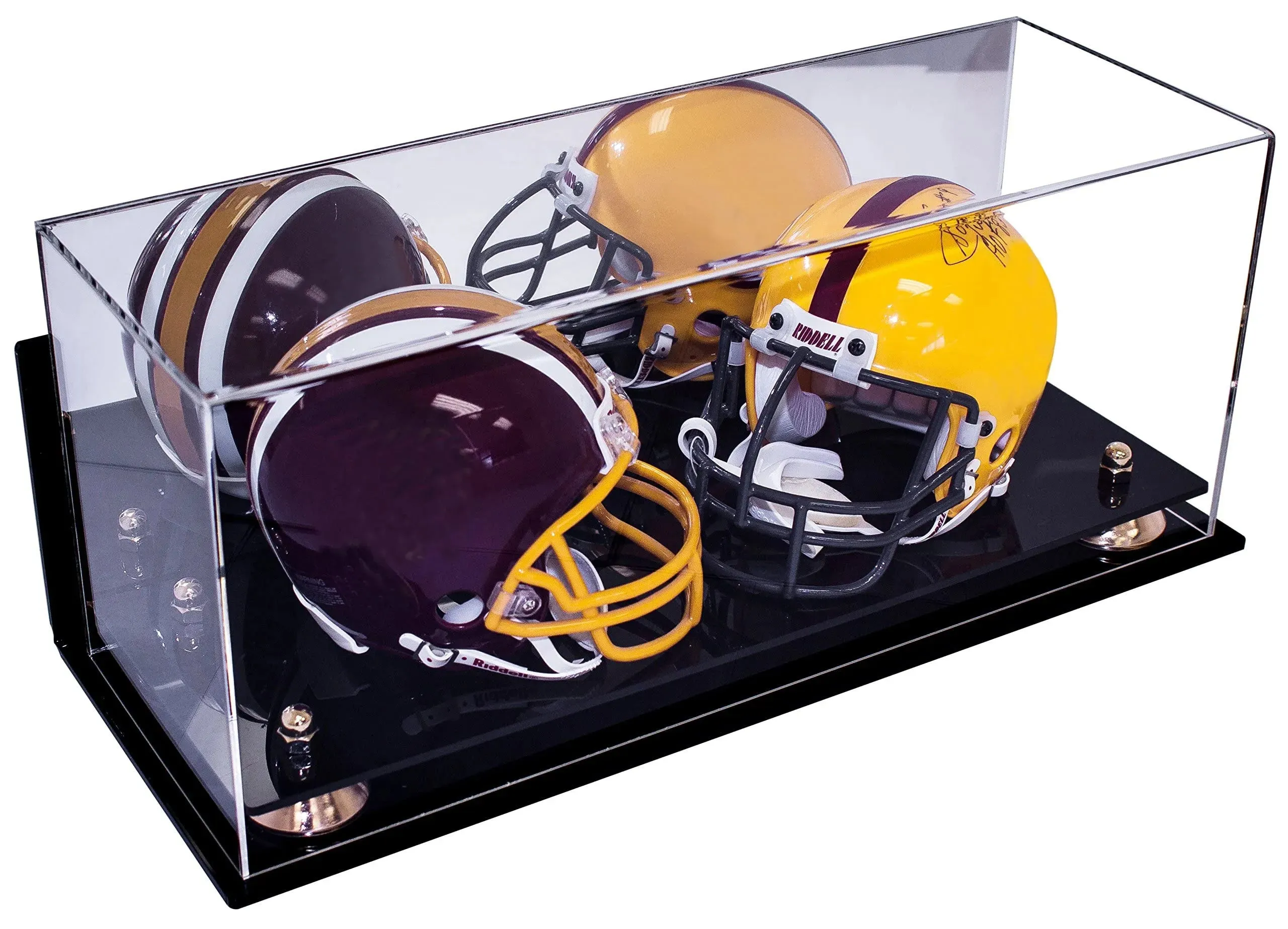 2 Mini Helmet or Mini Football with Mini Helmet Display Case - Mirror  Wall Mounts (B46/V46/A019)