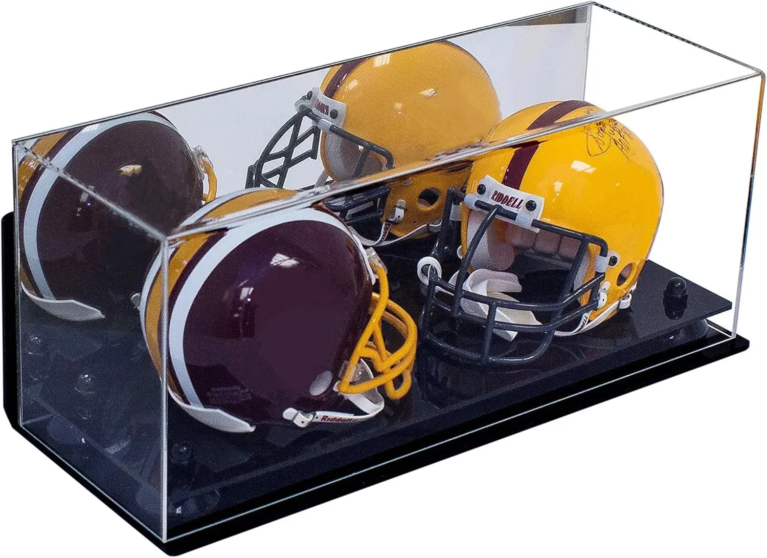 2 Mini Helmet or Mini Football with Mini Helmet Display Case - Mirror  Wall Mounts (B46/V46/A019)