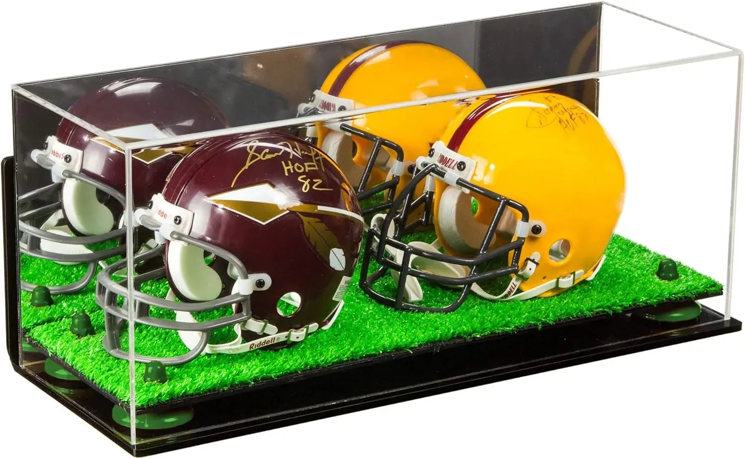 2 Mini Helmet or Mini Football with Mini Helmet Display Case - Mirror  Wall Mounts (B46/V46/A019)