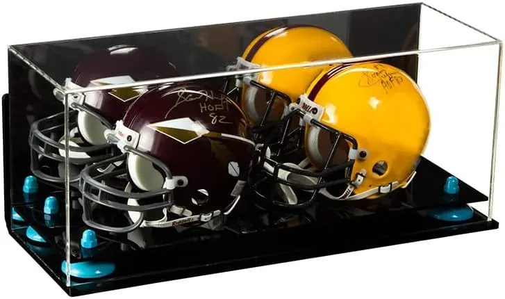 2 Mini Helmet or Mini Football with Mini Helmet Display Case - Mirror  Wall Mounts (B46/V46/A019)