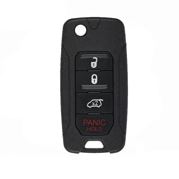 2015 - 2019 Jeep Renegade / Fiat 500X /4-Button Flip Key SHELL for 2ADFTFI5AM433TX (AFTERMARKET)