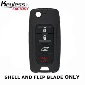 2015 - 2019 Jeep Renegade / Fiat 500X /4-Button Flip Key SHELL for 2ADFTFI5AM433TX (AFTERMARKET)