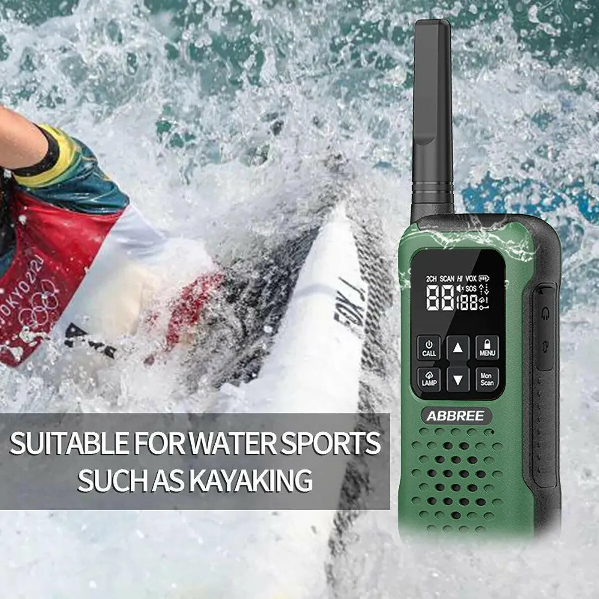 2Pcs ABBREE AR-9R Floating Walkie Talkie IP67 Waterproof Walkie-talkies PMR for Radio Motorola Fishing Kayak Two-way Radio