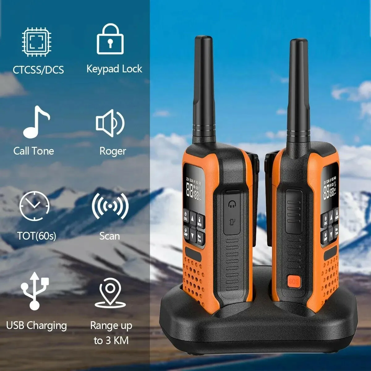 2Pcs ABBREE AR-9R Floating Walkie Talkie IP67 Waterproof Walkie-talkies PMR for Radio Motorola Fishing Kayak Two-way Radio