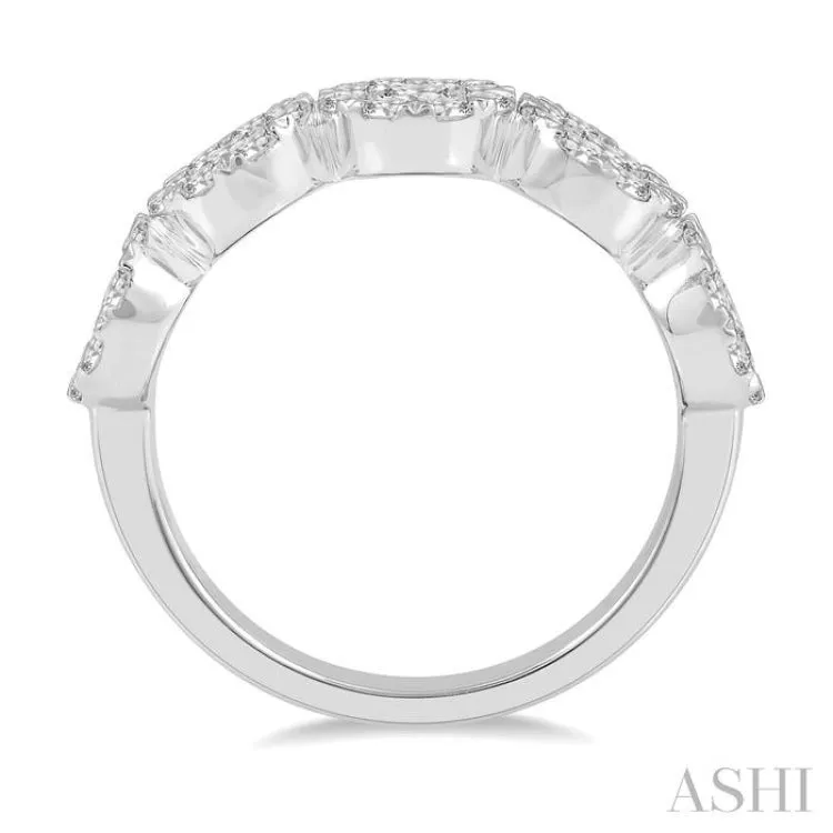 3/4 ctw 5-Stone Lovebright Round Cut Diamond Ring in 14K White Gold