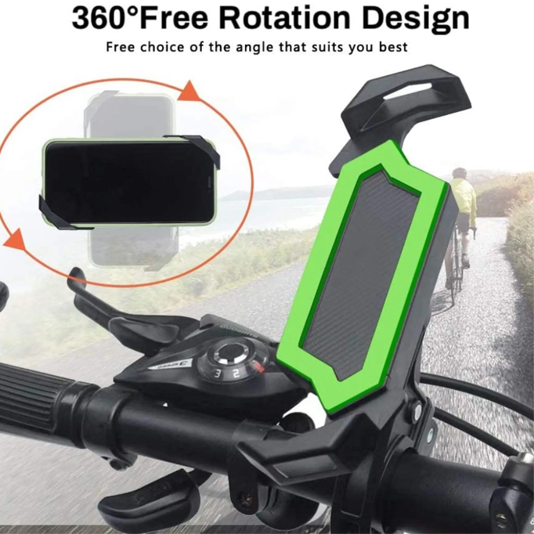 360 degree bicycle handlebar phone mount