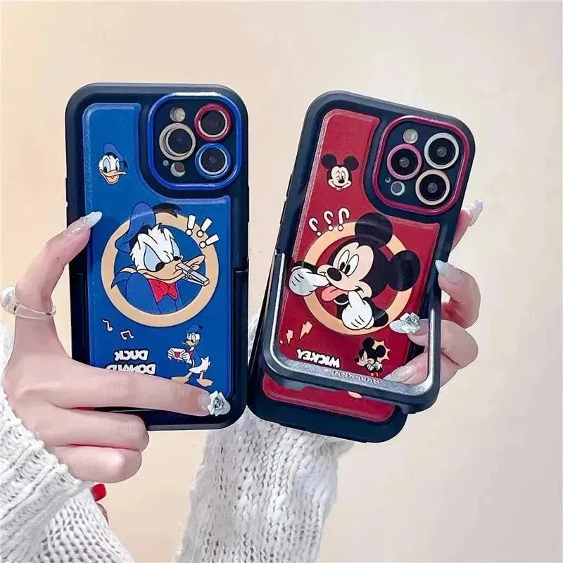 3D Mickey Donald Case with Stand for All iPhone Models