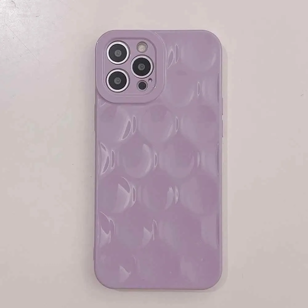 3D Purple Honeycomb Pattern - Cute Phone Cases for iPhone 15, 14, 13, 12, 11, Pro, Max, Mini, X, XS, XR