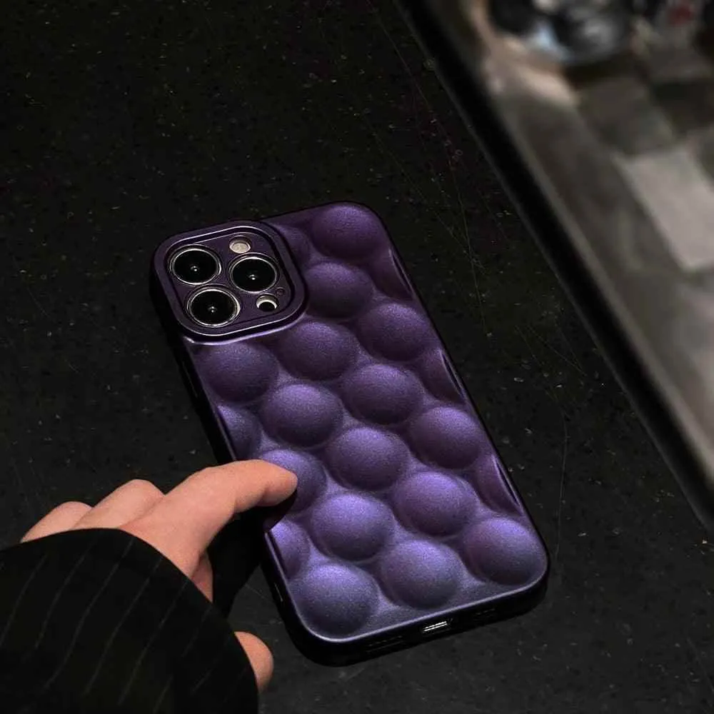 3D Purple Honeycomb Pattern - Cute Phone Cases for iPhone 15, 14, 13, 12, 11, Pro, Max, Mini, X, XS, XR