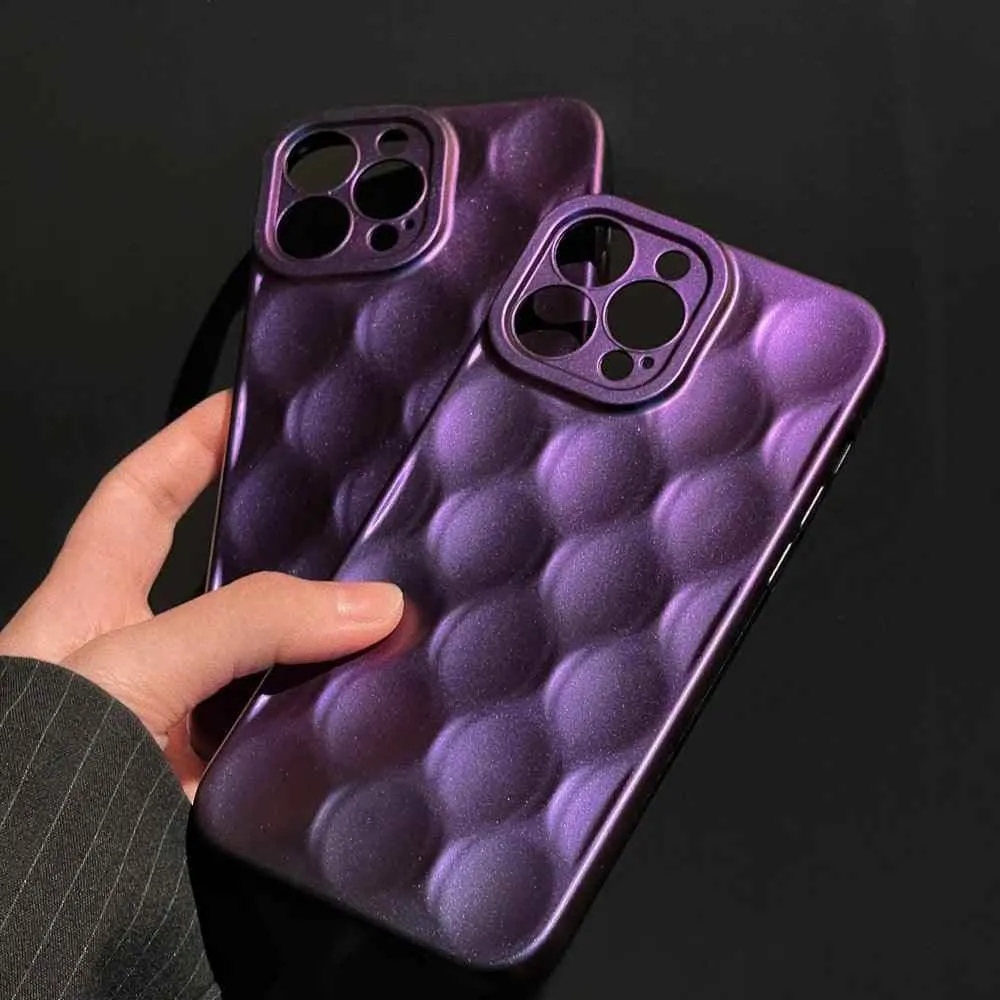 3D Purple Honeycomb Pattern - Cute Phone Cases for iPhone 15, 14, 13, 12, 11, Pro, Max, Mini, X, XS, XR