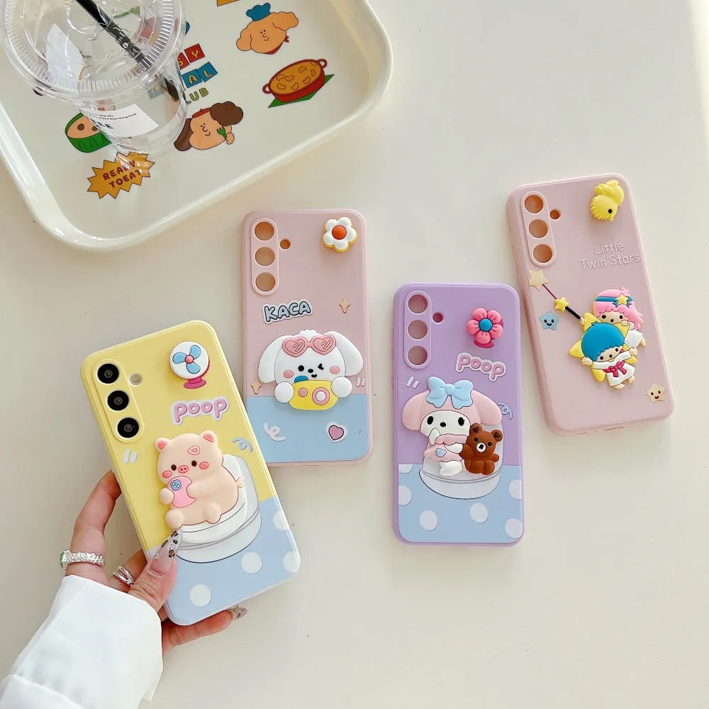 3D Spin Flower Silicone Soft Phone Case - Mi 13C (5G)