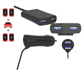 4 USB Port Car Charger for Front and Back Seats - DISCONTINUED