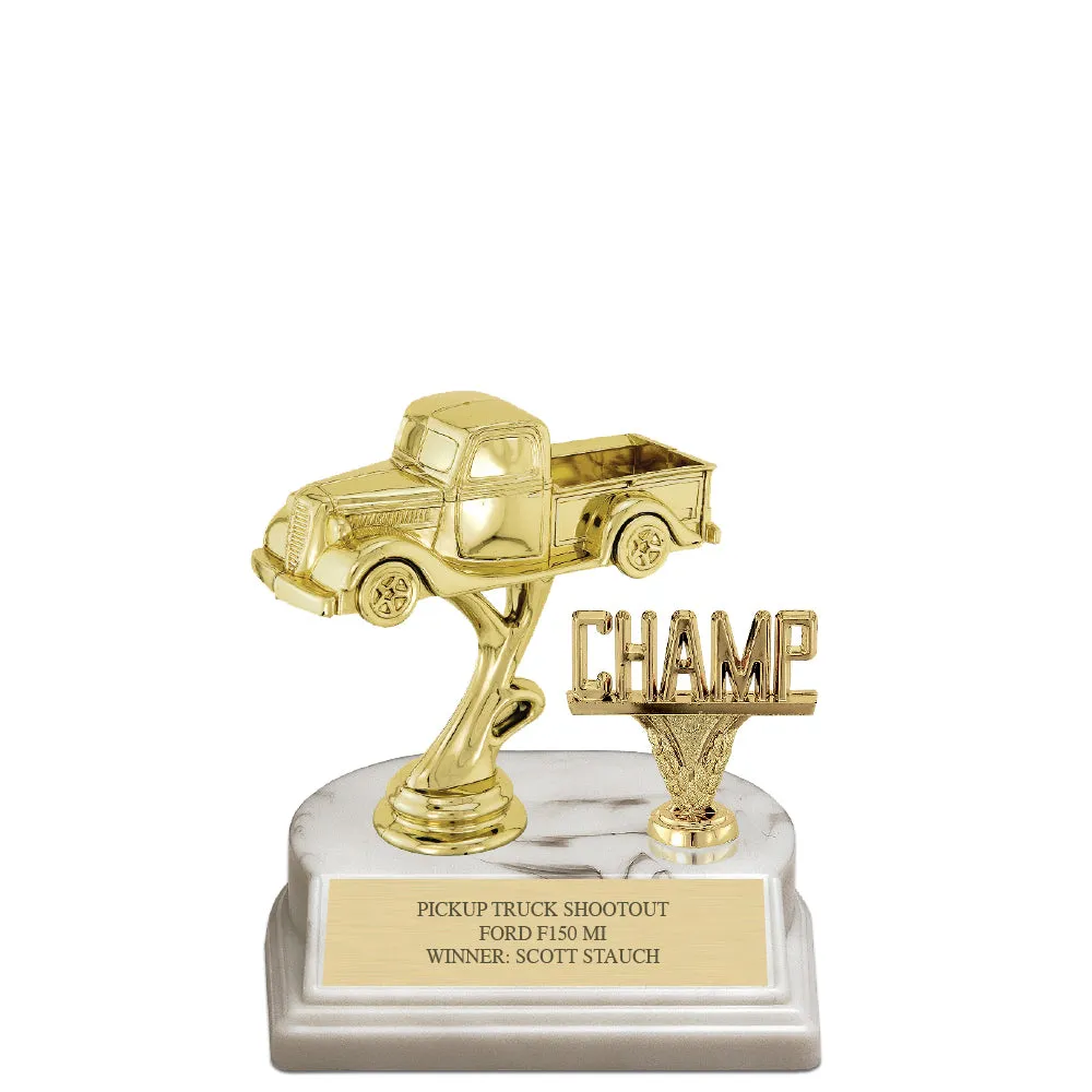 5-1/2" White Base Award Trophy With Trim