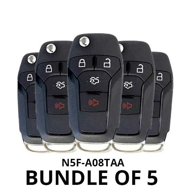 5 x 2013-2017 Ford Fusion / 4-Button Flip Key / 128 Bit / N5F-A08TAA (Bundle of 5)