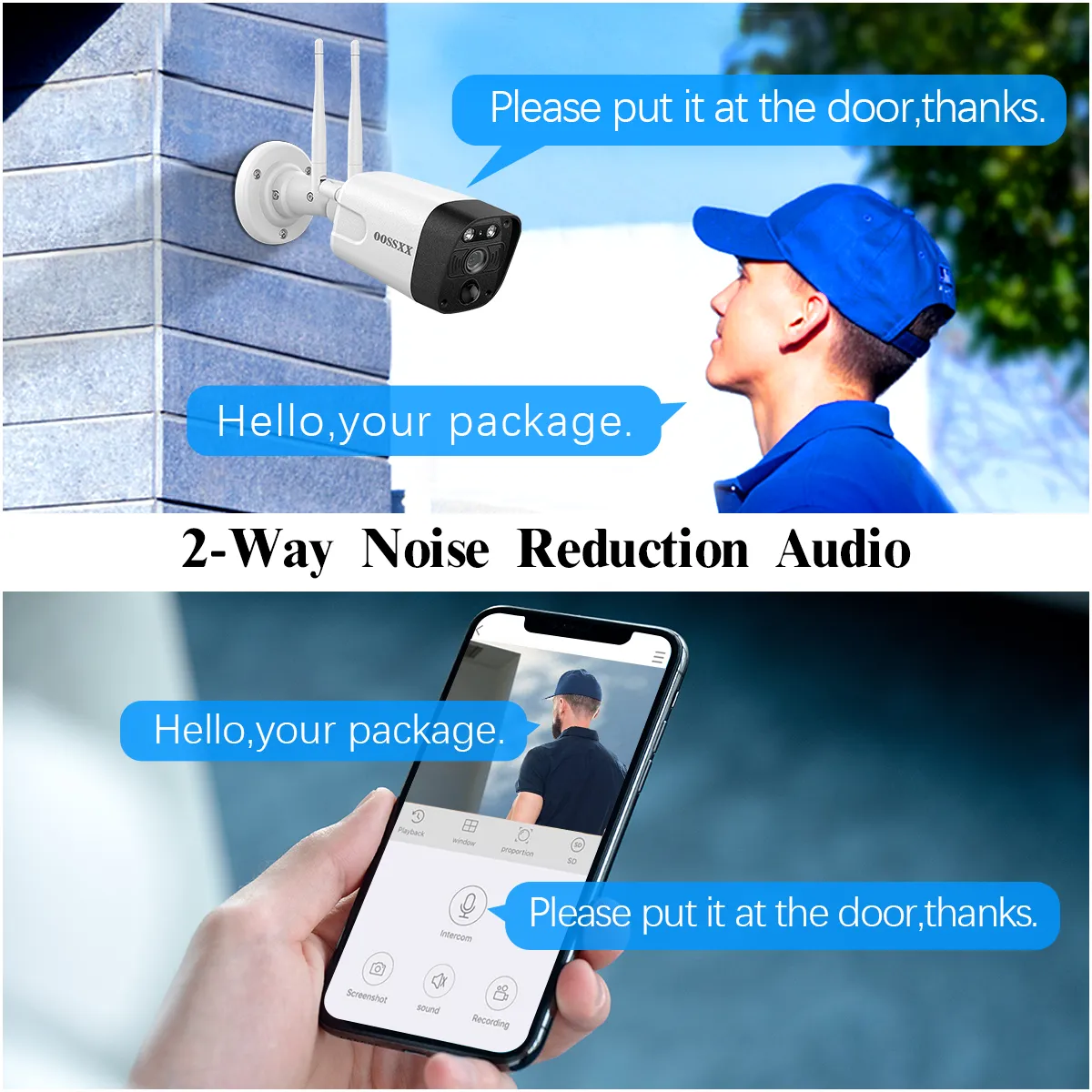 (5.0MP & PIR Detection) 2-Way Audio, Dual Antennas Security Wireless Camera System 3K 5.0MP 1944P Wireless Surveillance Monitor NVR Kits, 6Pcs Outdoor WiFi Security Cameras