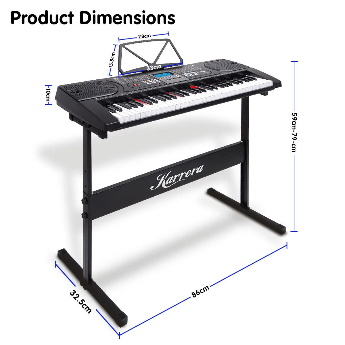 61-Key LED Keyboard with Stand, 255 Timbres & Rhythms