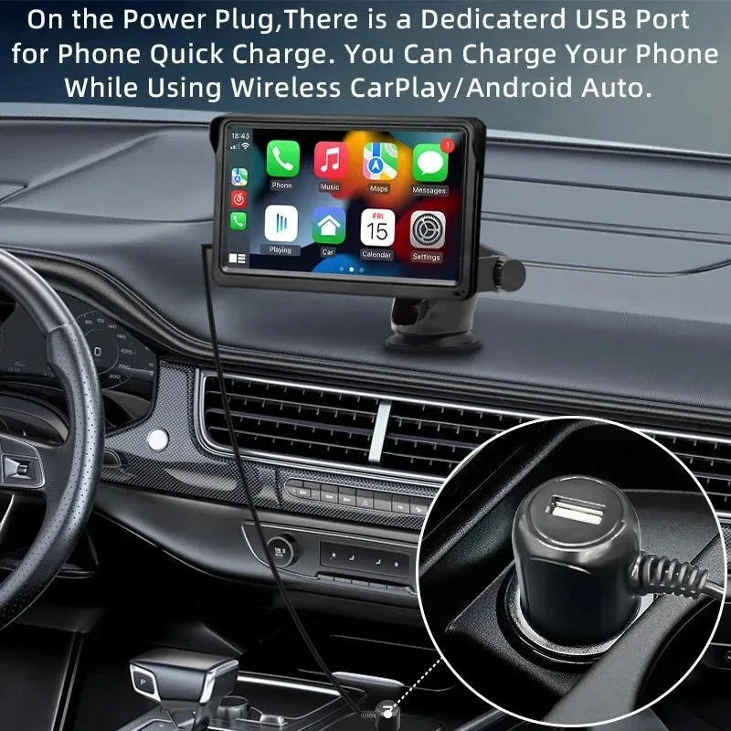 7 inch CarPlay Android Auto Car Radio Multimedia Video Player  Portable Touch Screen With USB AUX