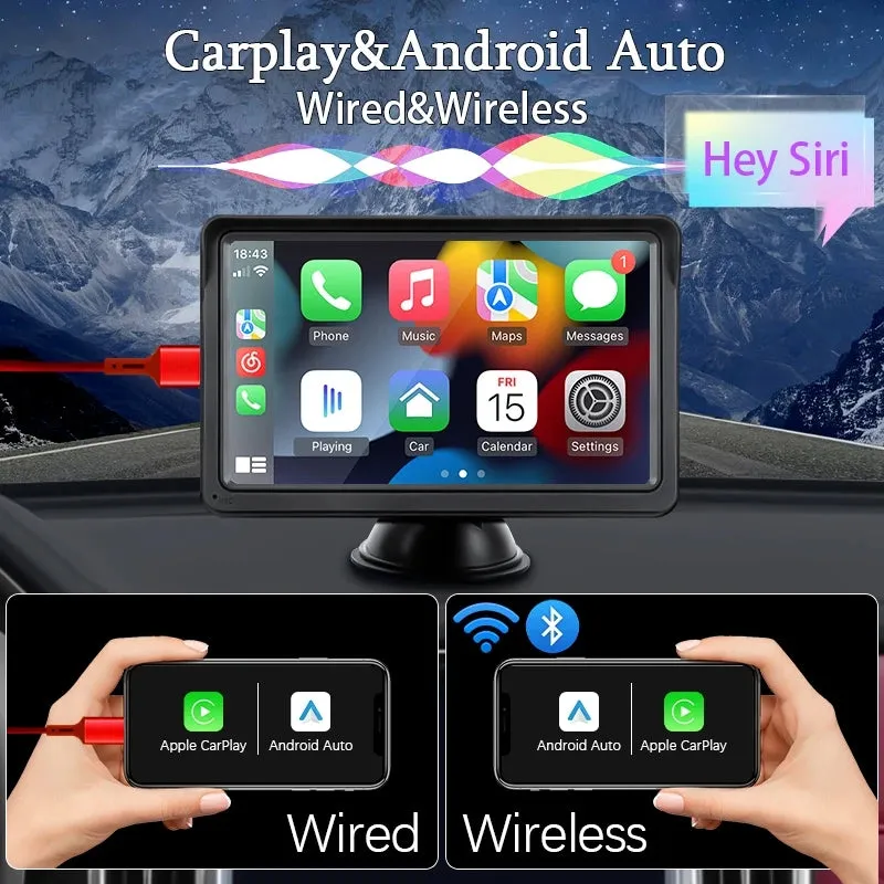 7 inch CarPlay Android Auto Car Radio Multimedia Video Player  Portable Touch Screen With USB AUX