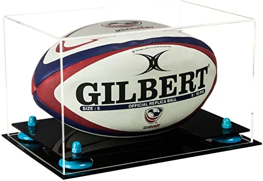 Acrylic Rugby Ball Display Case - Clear (B41/A004)