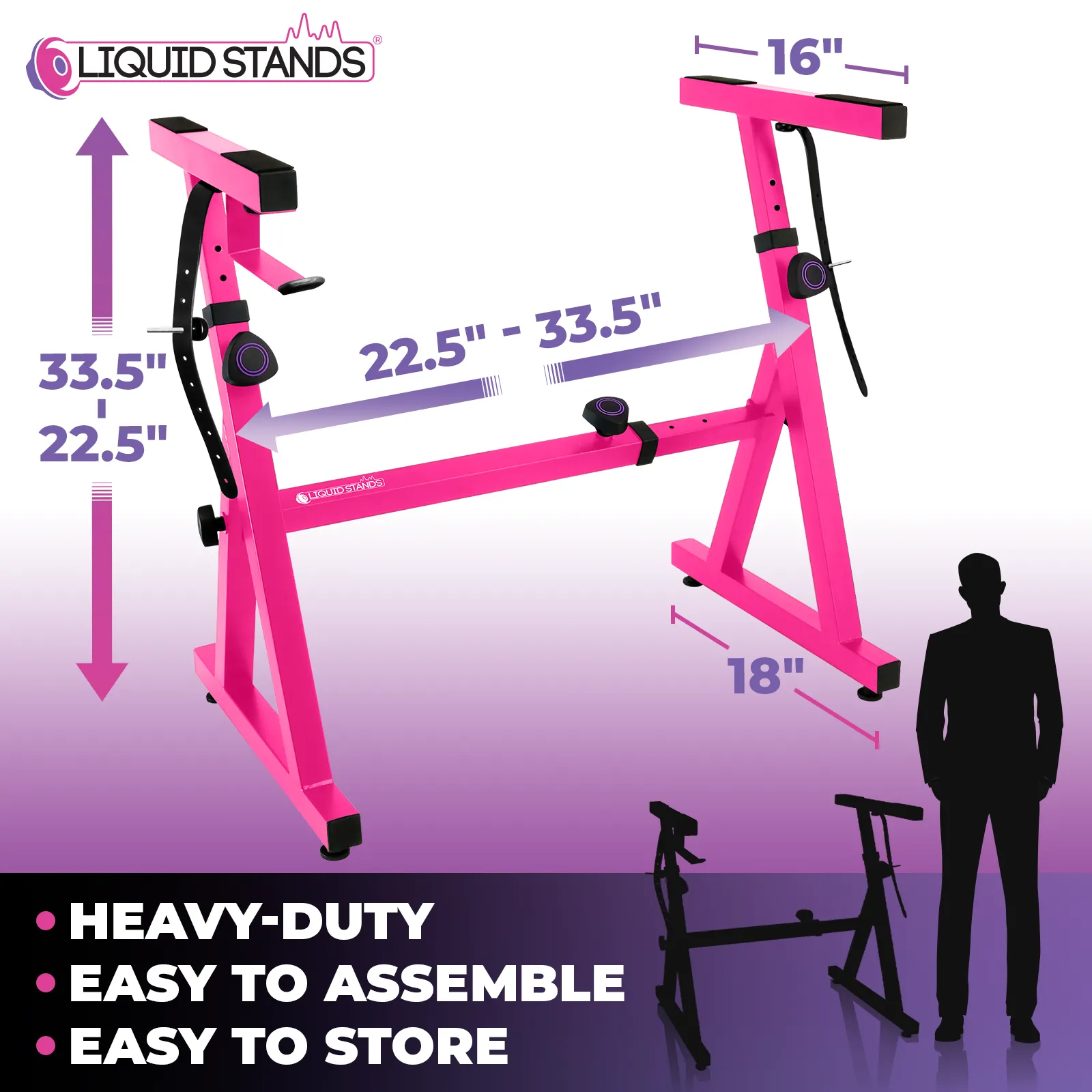 Adjustable Z Shape Pink Keyboard Stand