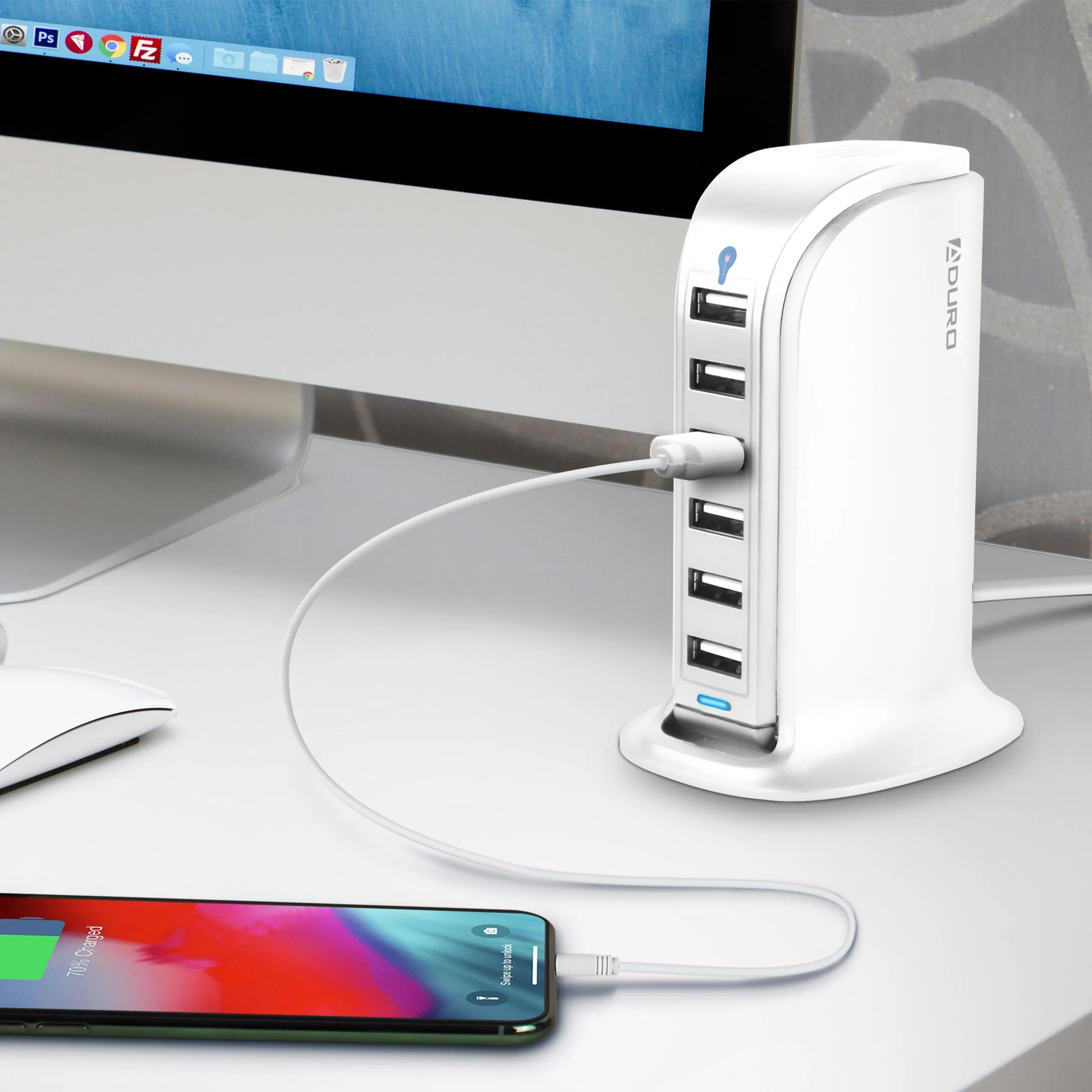 Aduro PowerUp 40W 6 Port Hub USB Charging Station