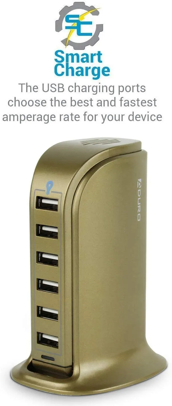 Aduro PowerUp 40W 6 Port Hub USB Charging Station