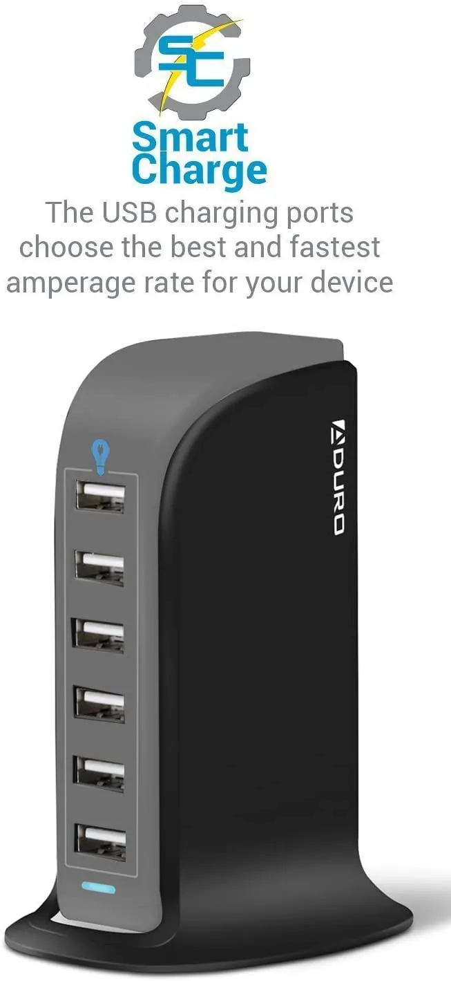 Aduro PowerUp 40W 6 Port Hub USB Charging Station