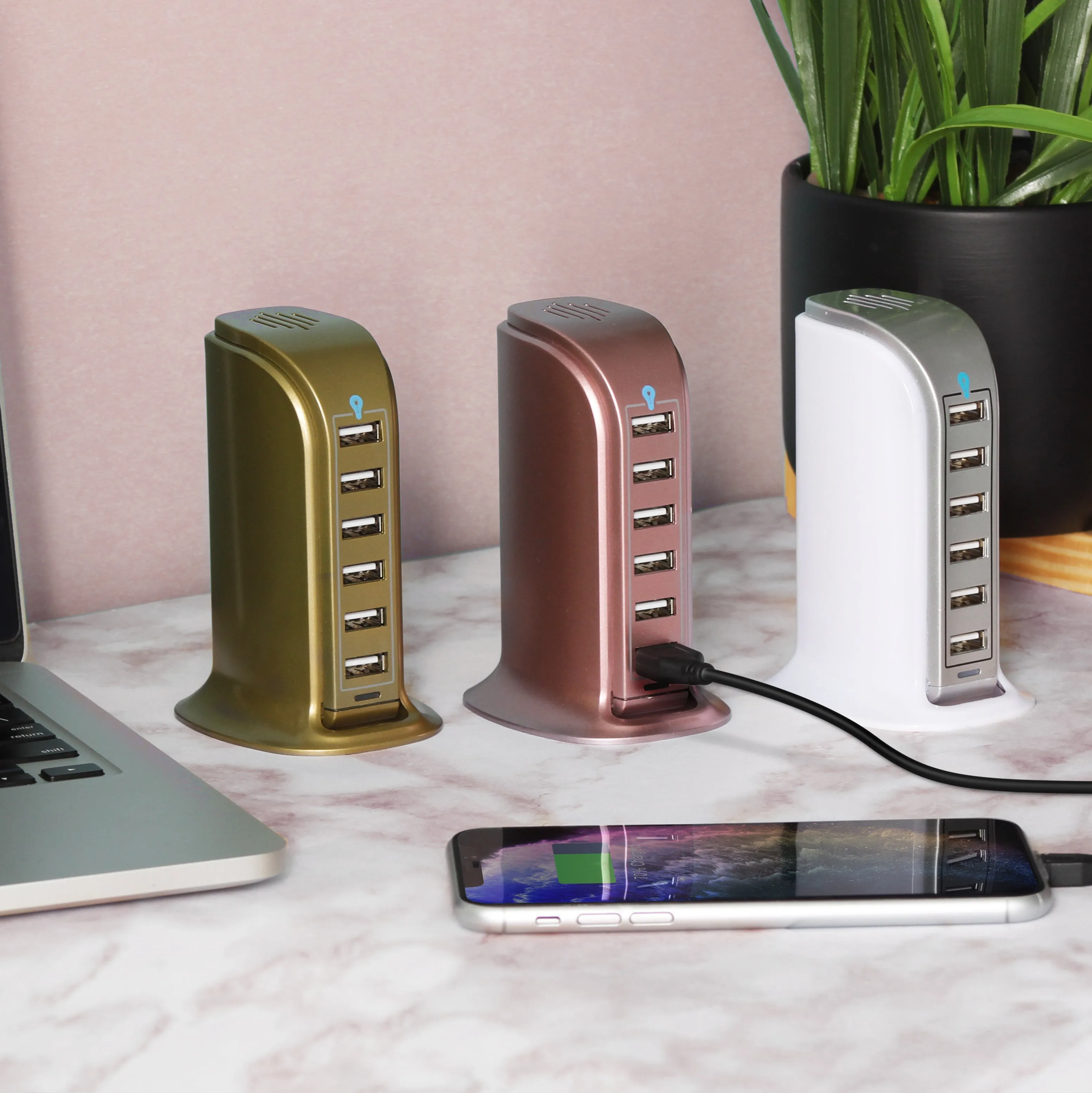 Aduro PowerUp 40W 6 Port Hub USB Charging Station