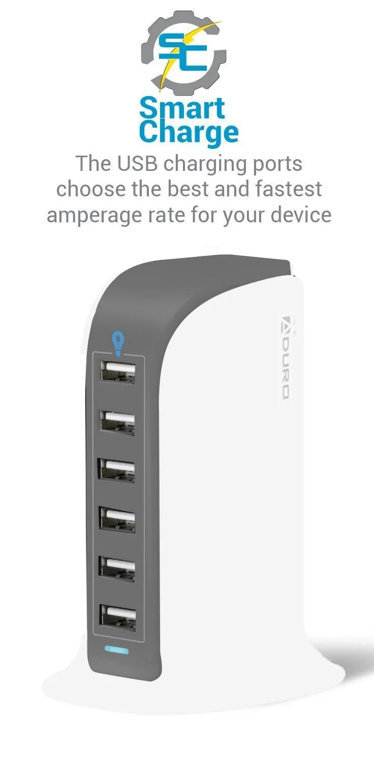 Aduro PowerUp 40W 6 Port Hub USB Charging Station