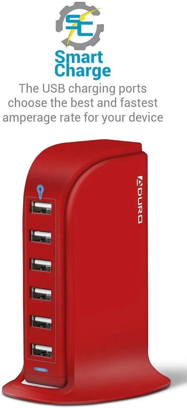 Aduro PowerUp 40W 6 Port Hub USB Charging Station