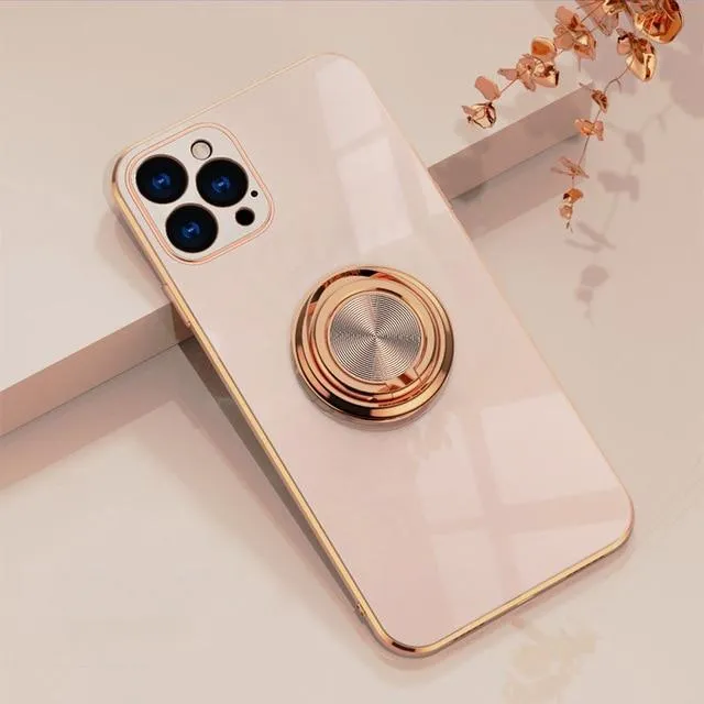 Aere Luxury Plated iPhone Case With Ring