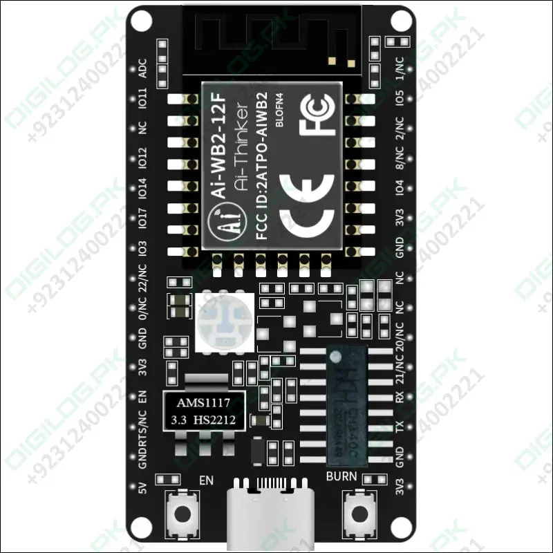 Ai-thinker Wifi bluetooth 5.0 Module Ai-wb2-12f-kit Development Board Pcb Antenna Type-c Interface