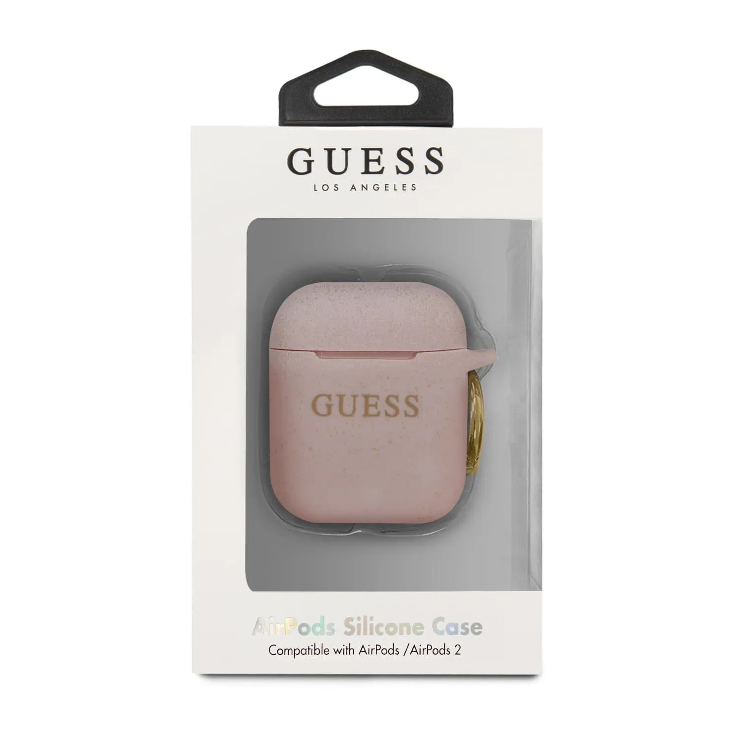 AirPods 1/2 - Silicone Pink With Ring - Guess