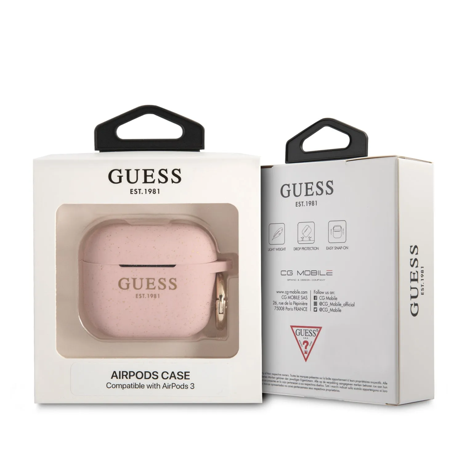 AirPods 3 - Silicone Pink EST. Glitter - GUESS