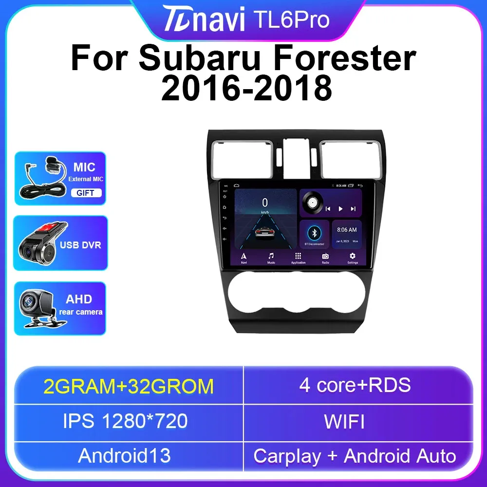 Android 13 Subaru Forester XV WRX 2016 2017 2018 Multimedia Carplay جهاز ترفية راديو أندرويد 13 -كاربلاي