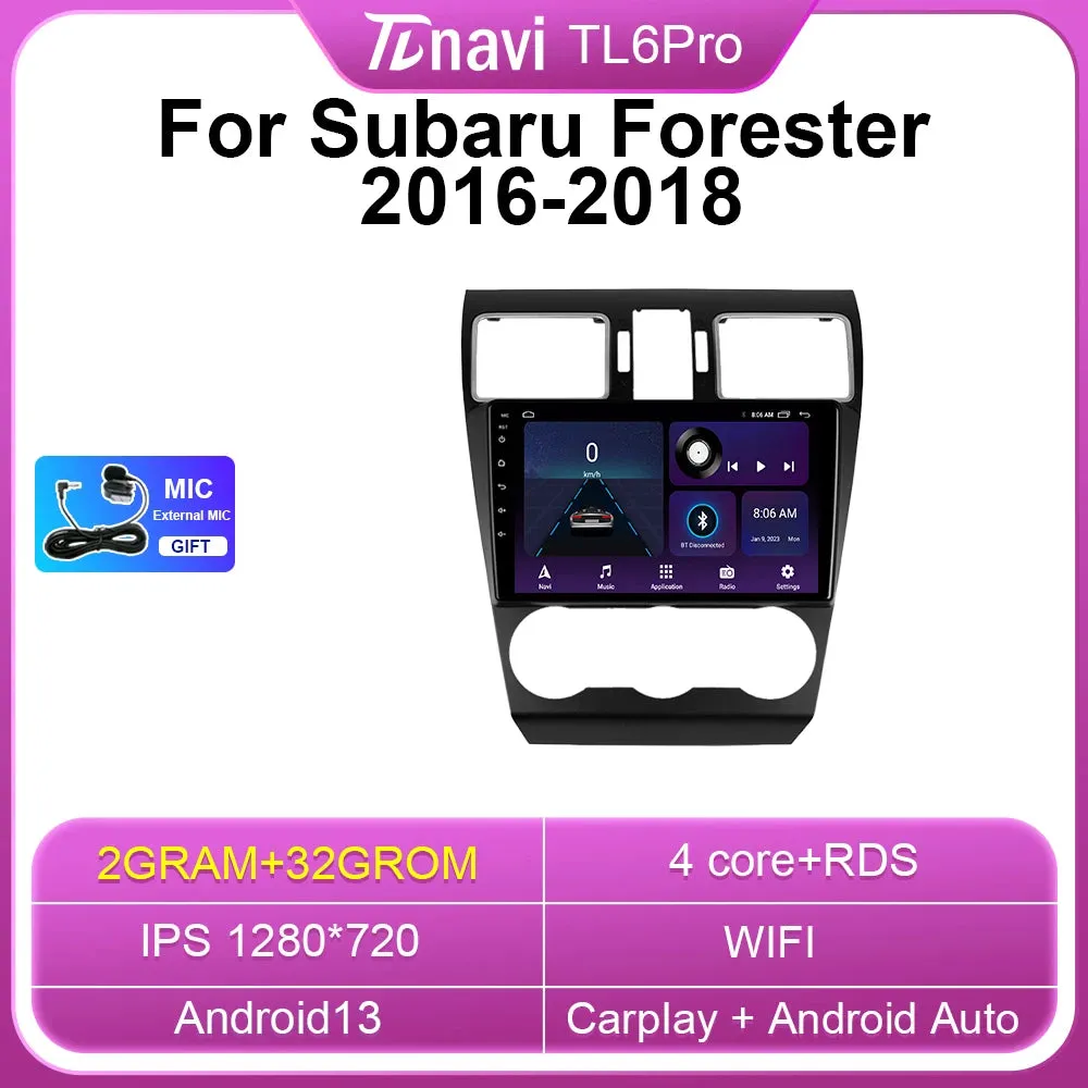 Android 13 Subaru Forester XV WRX 2016 2017 2018 Multimedia Carplay جهاز ترفية راديو أندرويد 13 -كاربلاي