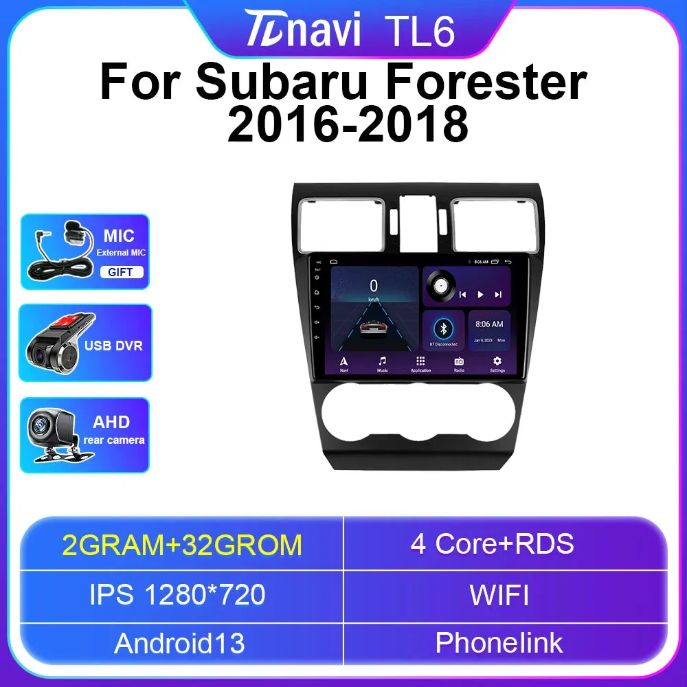 Android 13 Subaru Forester XV WRX 2016 2017 2018 Multimedia Carplay جهاز ترفية راديو أندرويد 13 -كاربلاي