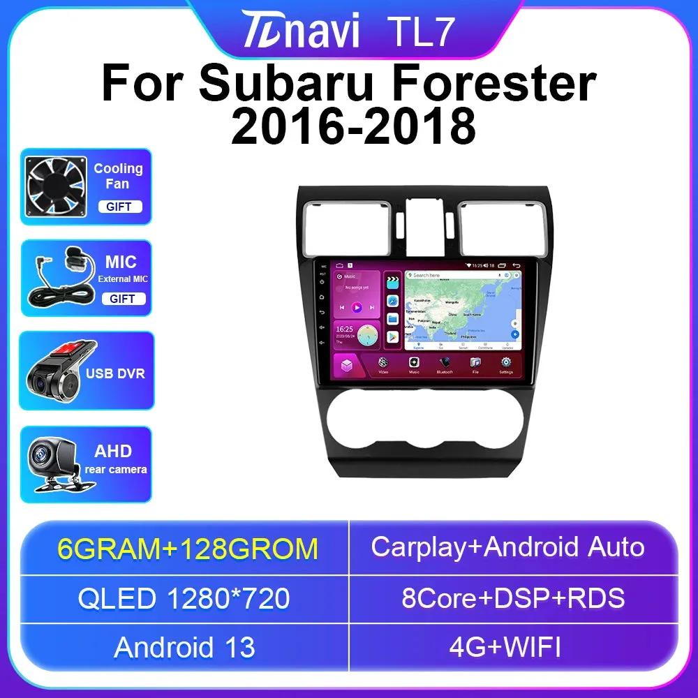 Android 13 Subaru Forester XV WRX 2016 2017 2018 Multimedia Carplay جهاز ترفية راديو أندرويد 13 -كاربلاي