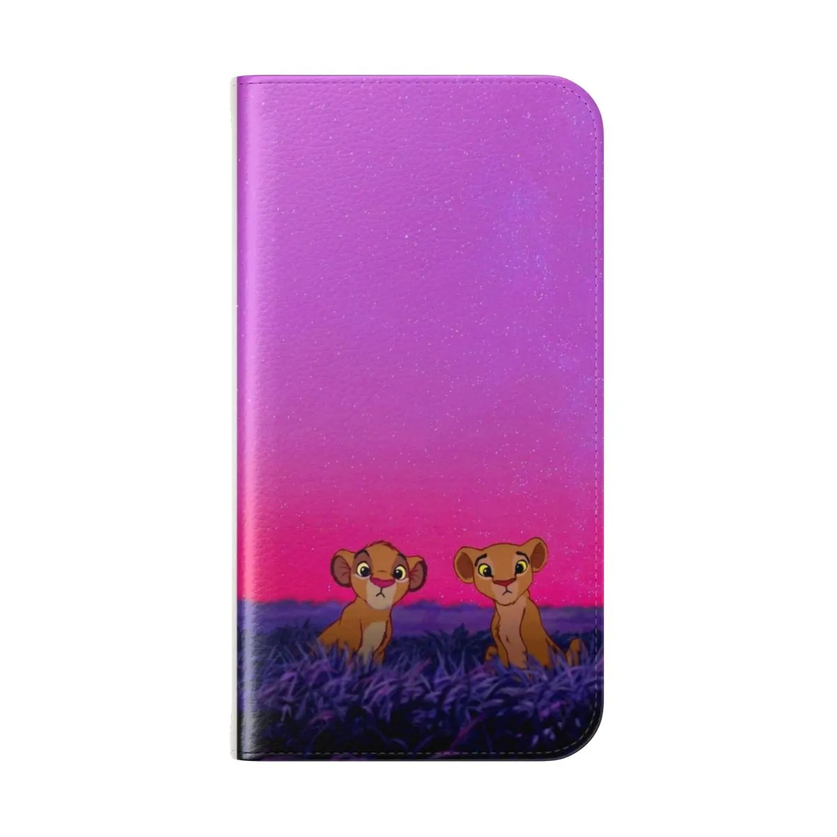 Animated Lion King-Inspired Simba & Nala Flip Cover Phone Case