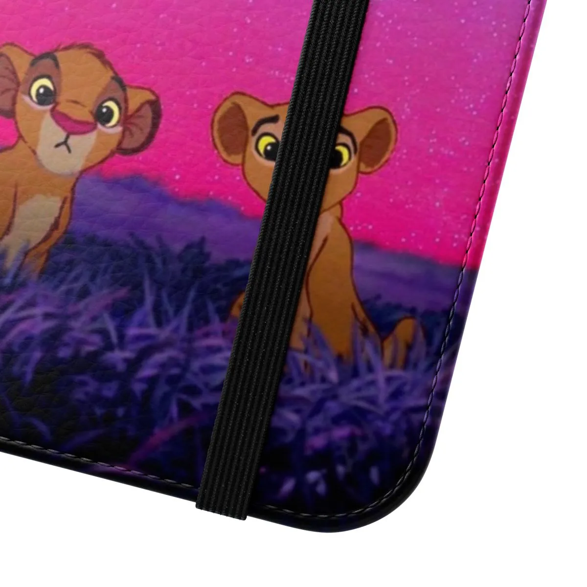 Animated Lion King-Inspired Simba & Nala Flip Cover Phone Case