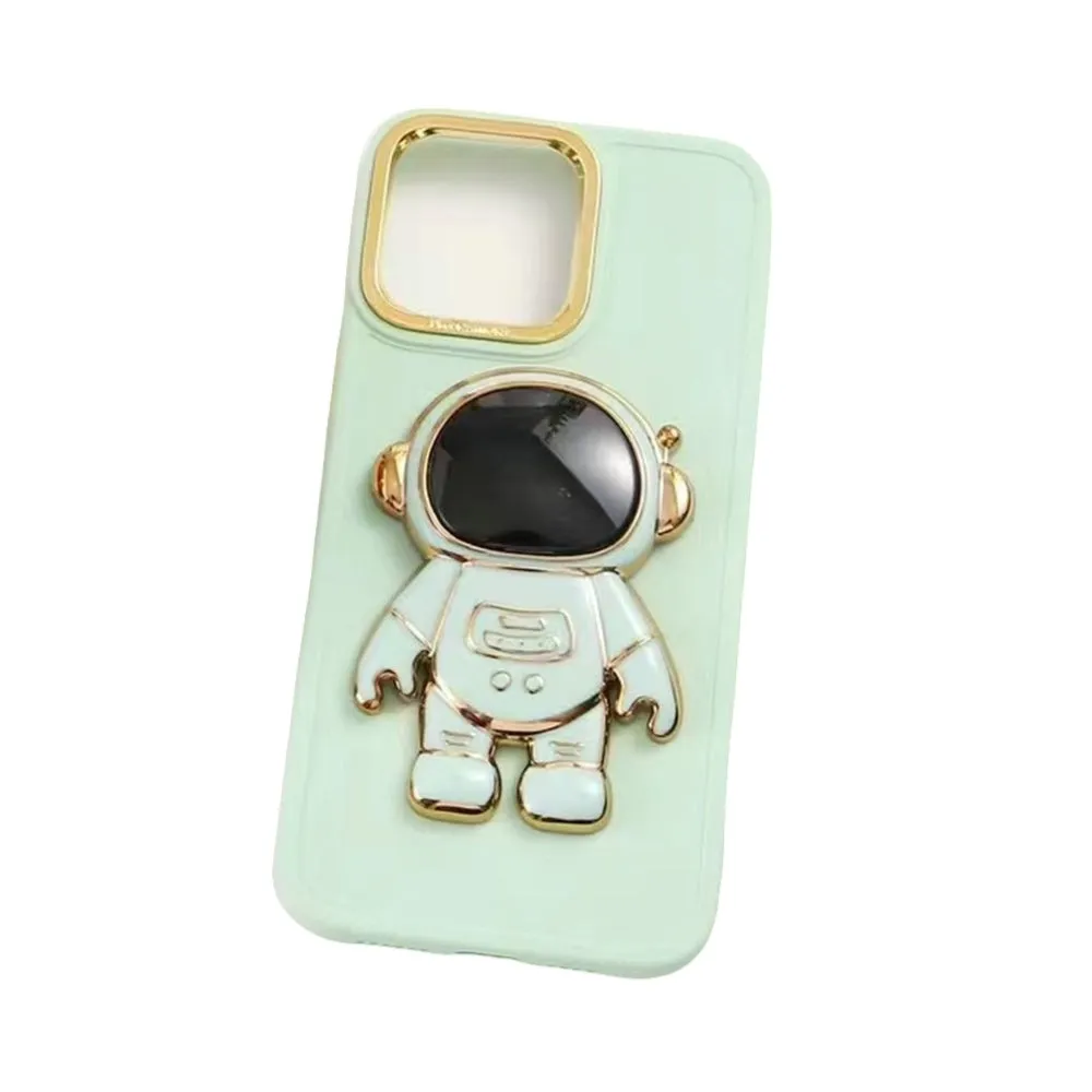 Anymob iPhone Green Astronaut Folding Stand Case Plating Photo Frame Protector Silicone Cover