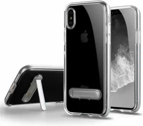 Apple iPhone XS Gel Case With Stand - Clear/Silver