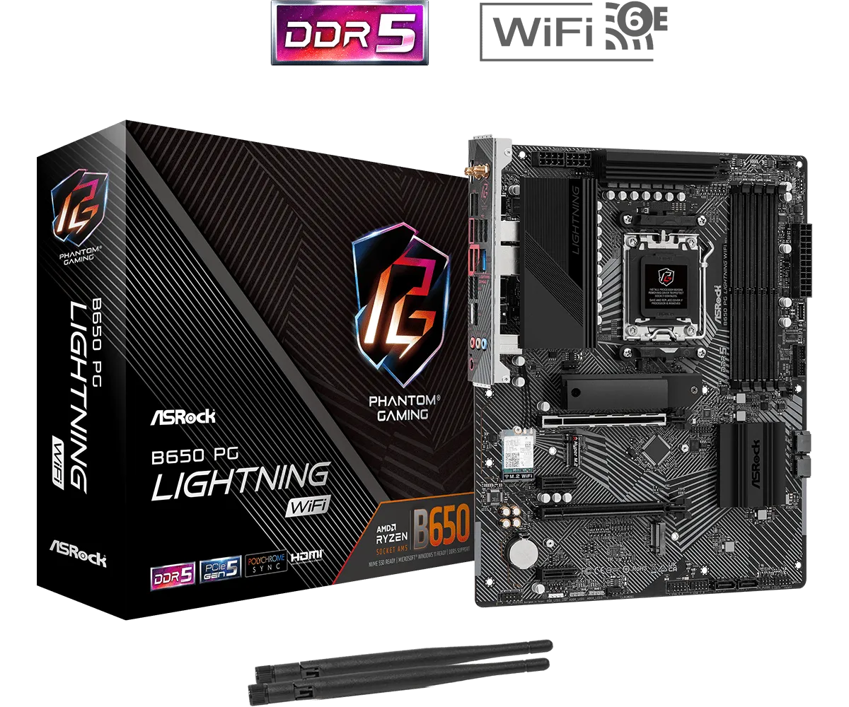 ASRock B650 PG Lightning WiFi DDR5,Socket AM5 ATX Motherboard