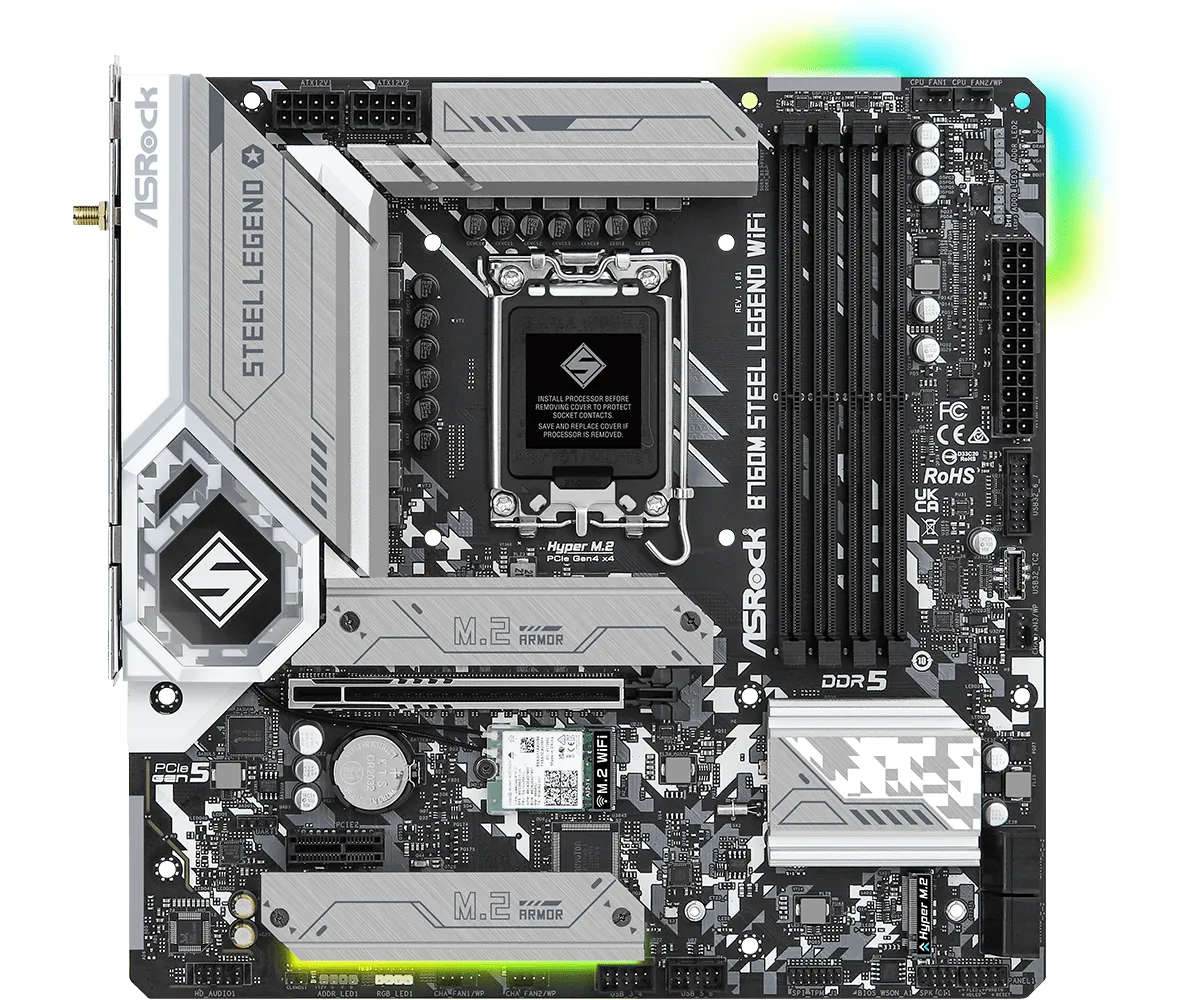 ASRock B760M Steel Legend WIFI DDR5 mATX LGA1700 Motherboard