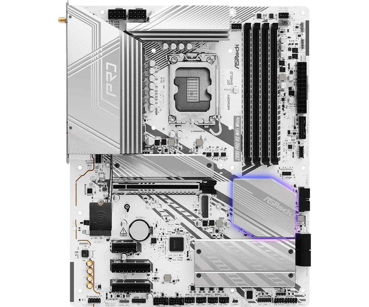 ASRock Z890 Pro RS WiFi White 白色 DDR5,LGA 1851 ATX Motherboard