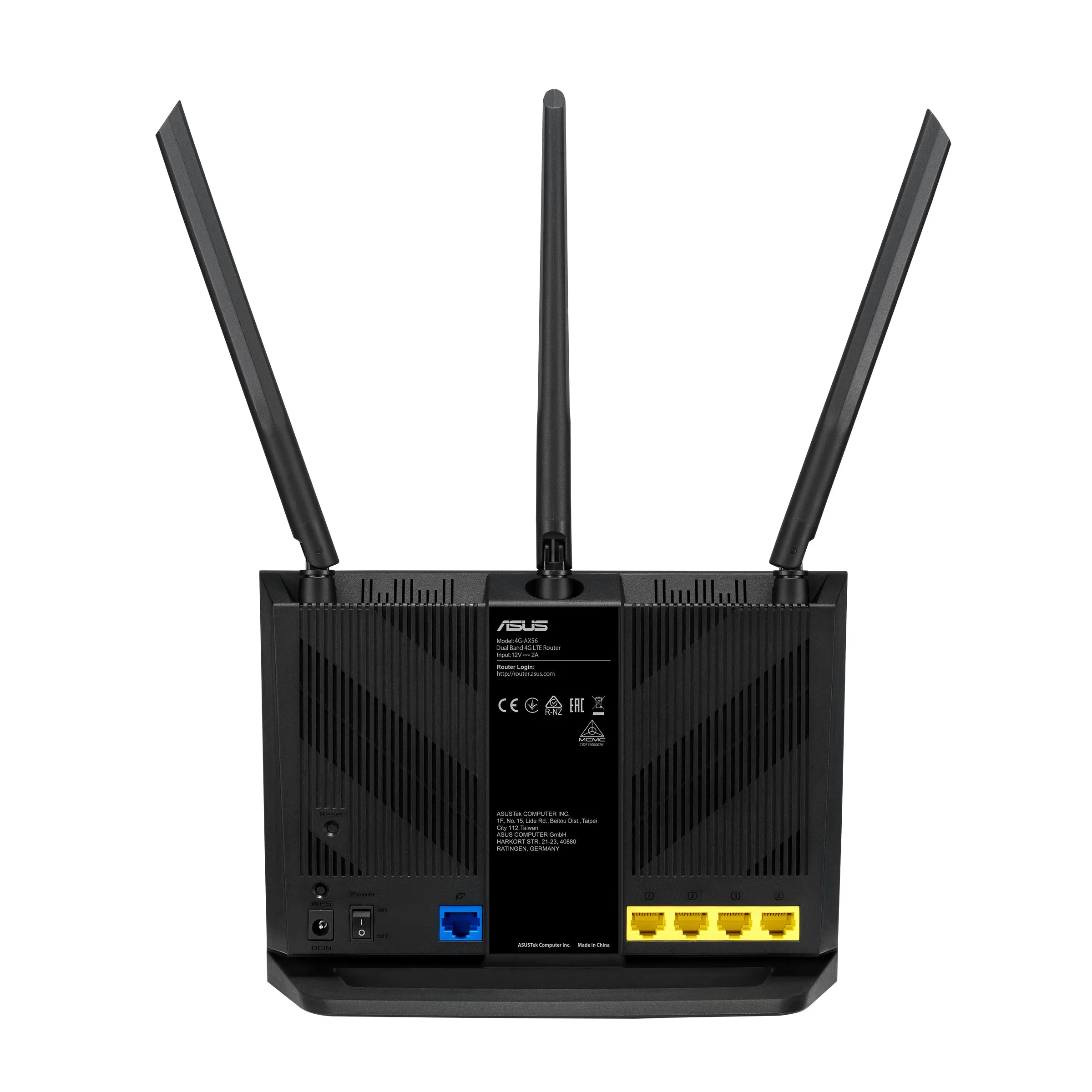 Asus 4G-Ax56 Wireless Router Gigabit Ethernet Dual-Band (2.4 Ghz / 5 Ghz) Black